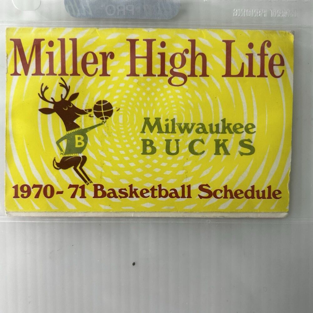 1970 MILWAUKEE BUCKS MILLER BEER ART